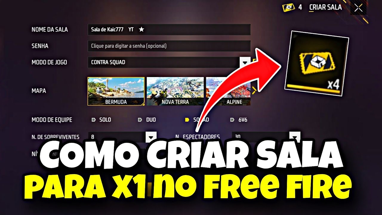 Como jogar x1 no Free Fire