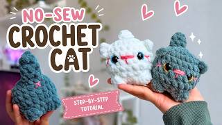 Crochet This Adorable No-Sew Chubby Cat! 🐱✨
