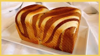 Chocolate Coffee Toast Bread / Choco Coffee Loaf / Zebra Striped / Milk Toast Bread 초콜릿 커피 토스트빵