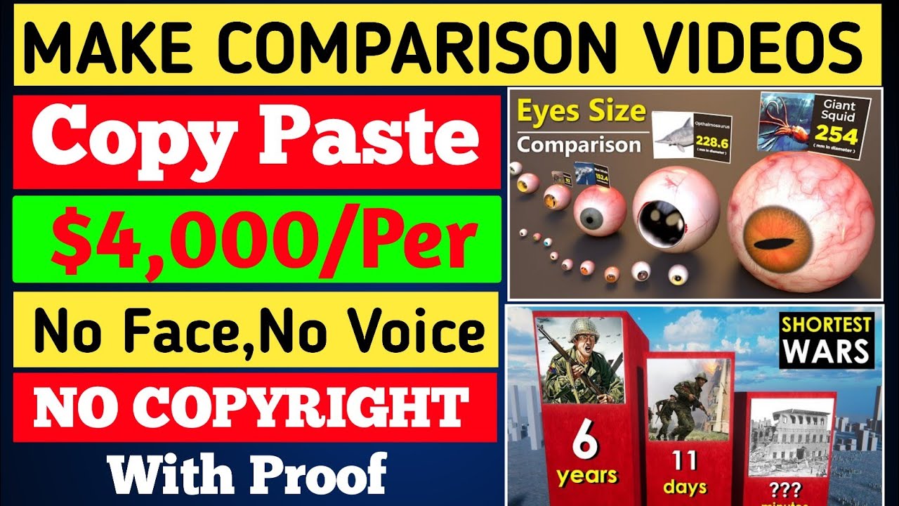 Earned $4000|Make 3D Comparison Video With Mobile|Only Copy Paste|Zero ...