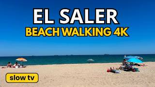Valencia Beach 4K — Swimming, Boats & Ships Waiting at Port | Slow TV