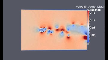 Fixed cylinder. Reynolds 1200. Lattice Boltzmann & Immersed boundary methods