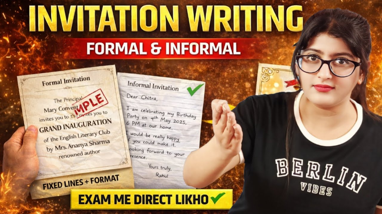 Invitation writing | Invitation writing class 12 format | Invitation format class 12 cbse 
