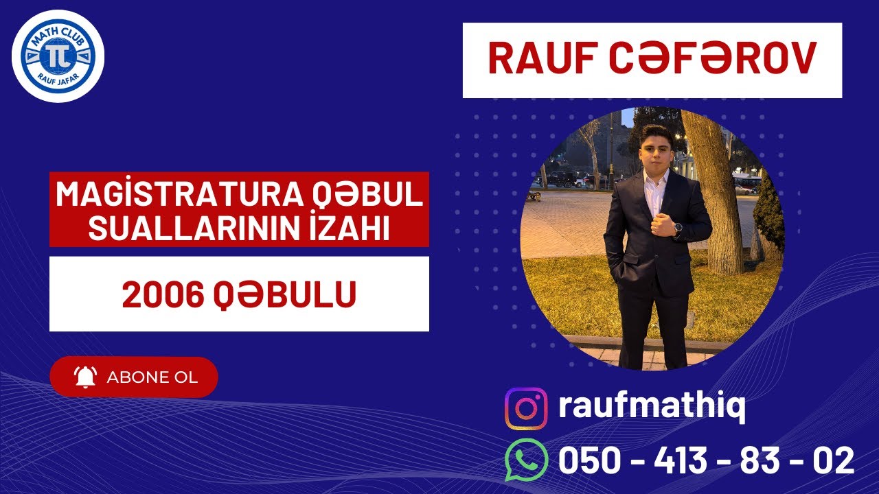 Magistratura Qəbulu 2006 | Məntiq Suallarının Tam İzahı