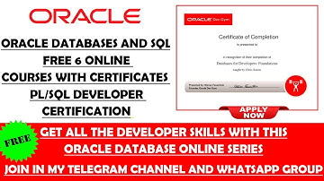 Oracle Databases and SQL Free Online Courses with Certificates | PL/SQL Developer Certification