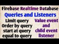 Firebase Realtime Database Queries and Listeners