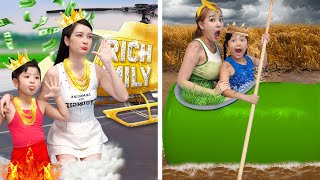 Camping Life Hacks For Rich vs Poor Parents | Funny Hot and Cold Challenge Part 6 By T-STUDIO