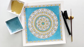 How to draw MANDALA ART for beginners || Easy gouache mandala patterns || step by step tutorial