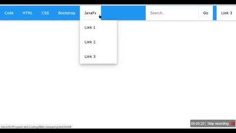6 dropdown menu with w3 css