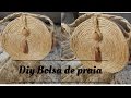 Diy Bolsa de palha redonda