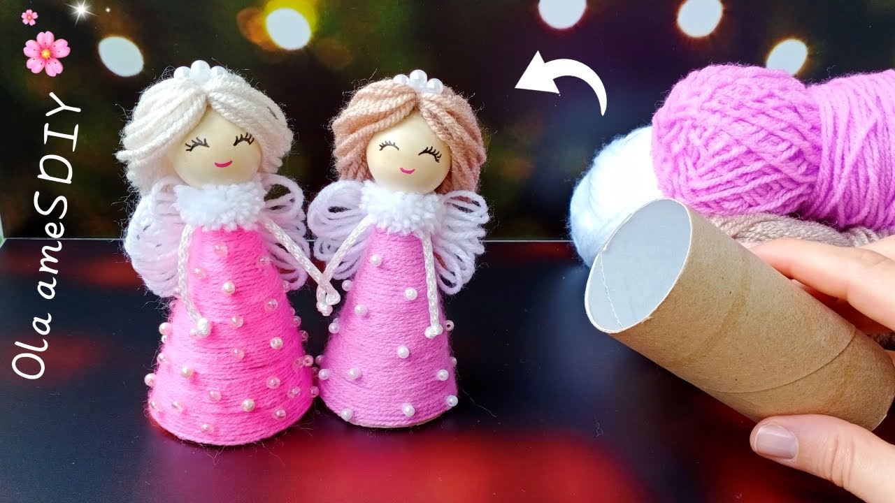 👼💖 Superb Christmas Angel Making Idea with Yarn - You will Love
