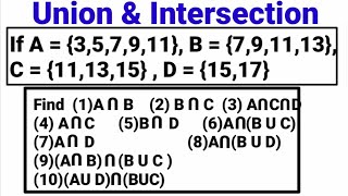 What is Union And Intersection of Sets || Solution of Questions based on Union And Intersection