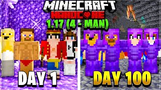 We Survived 100 Days In Minecraft on the 1.17 Cave Update - ( Squads )