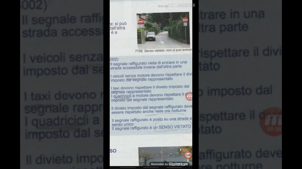 شرح (  segnali di divieto (1 ، الباب الرابع ( الجزء الأول)