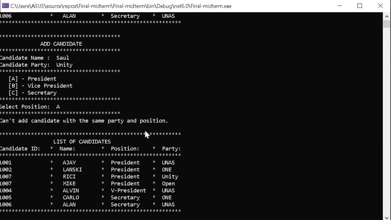 C# Console Voting Application - YouTube