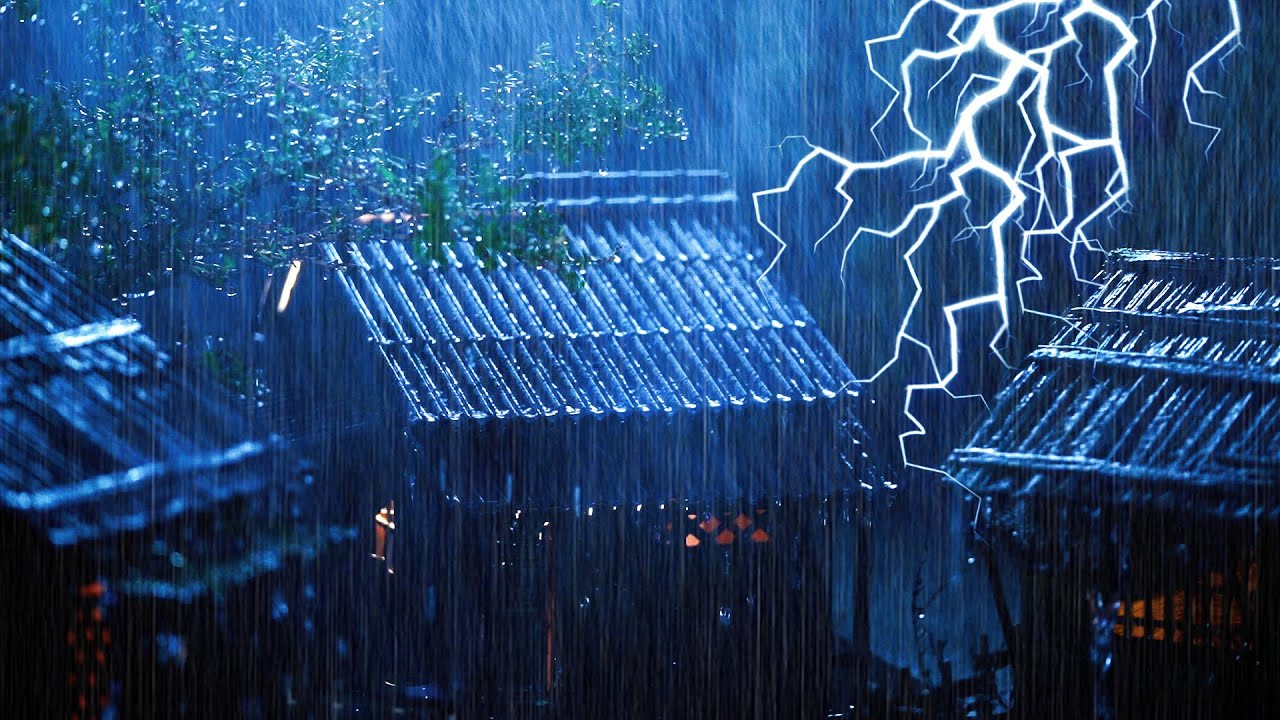 ⛈️ Lluvia relajante para dormir | Sonidos de tormenta y truenos ...