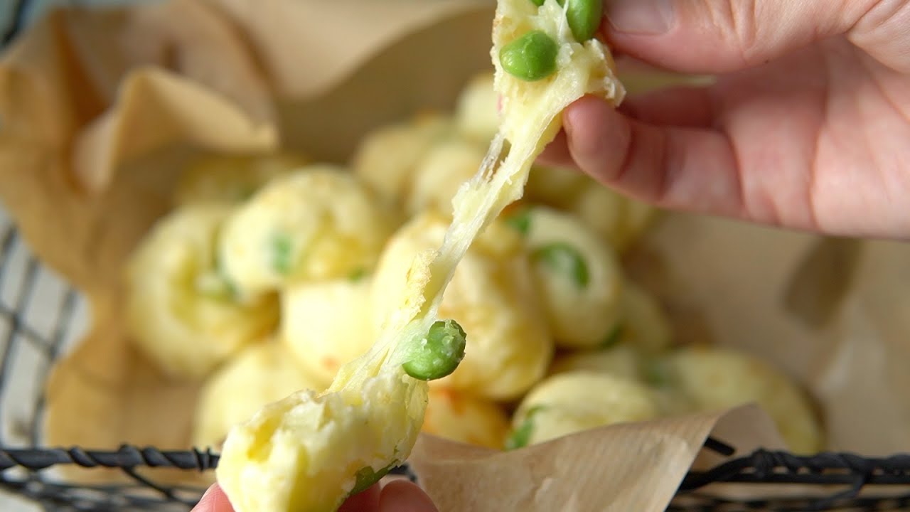 枝豆チーズもち イースト、発酵なし!白玉粉でモッチモチパン ミニワンドンクの夏限定メニューを参考にしました。もちもち好きさん集合！So chewy easy bread! Gultenfree!
