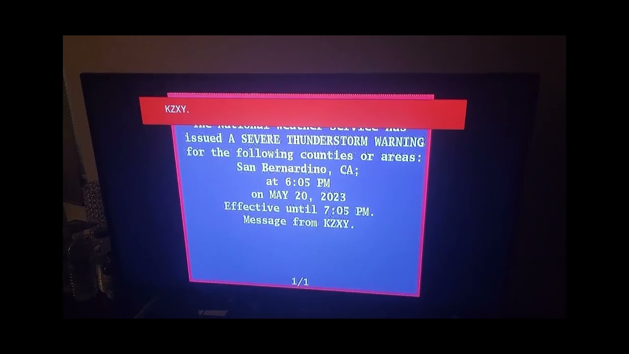 EAS- SGX Severe Thunderstorm Warning (SVR) On Spectrum Cable