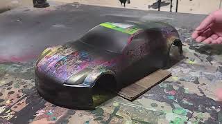 RC Drift - 350z Sick Splatter Paint Job - Iridescent Pearl Overload - MUST SEE!!