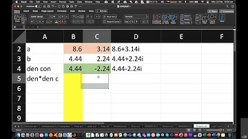 TECNM División de números complejos usando Excel ej 1