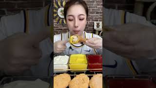 Primitive Asmr Kfc With Sauce Chinese Food Mukbang Eating Show-美女吃播