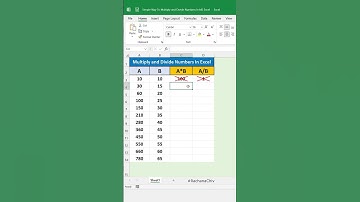 How to Multiply and Divide Numbers In MS Excel #shorts #exceltips #exceltutorial