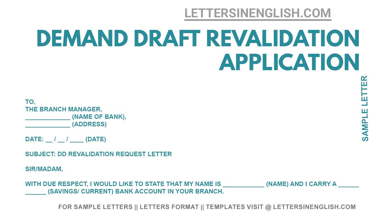 bank draft letter