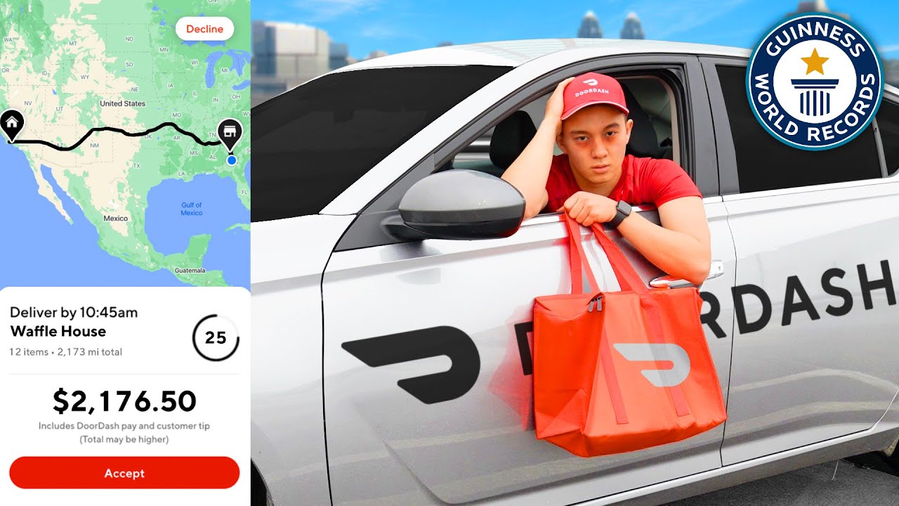 I Delivered The World's Longest DoorDash Order (2,283 miles) 