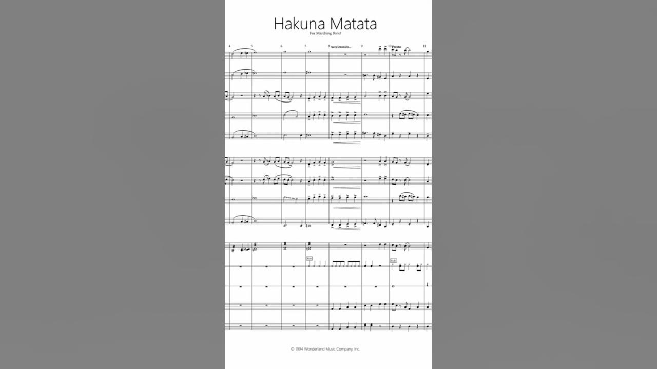 Hakuna Matata for Marching Band