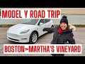 Road trip Boston to Martha&#39;s Vineyard - Tesla Model Y Takes Car Ferry to Martha&#39;s Vineyard