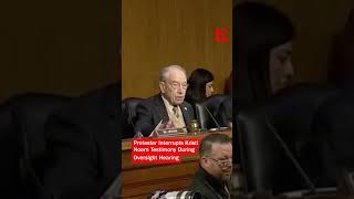 Protester Interrupts Noem During Oversight Hearing