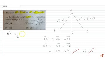 The vectors ` vec AB = 3 hat i + 4 hat k` and `vec AC = 5 hat i - 2 hat j + hat k` are the sid...