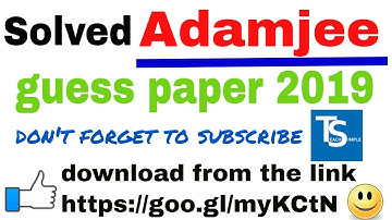 Solved Adamjee Guess Paper Computer 2019  - Computer 1st year 2019