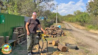 #582 подготовка к зиме продолжается, колем дрова