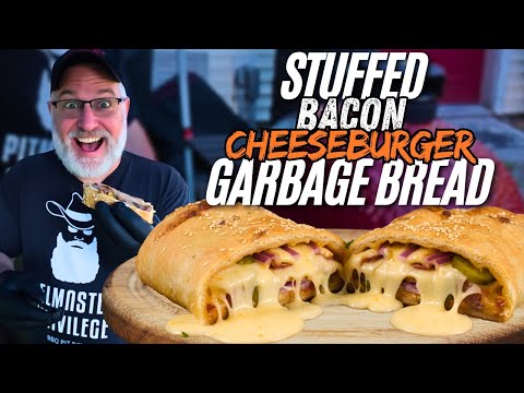 Bacon Cheeseburger Garbage Bread on the BBQ
