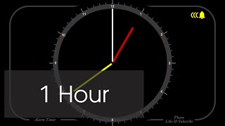 1 Hour - Analog Clock Timer \& Alarm - 1080p - Countdown