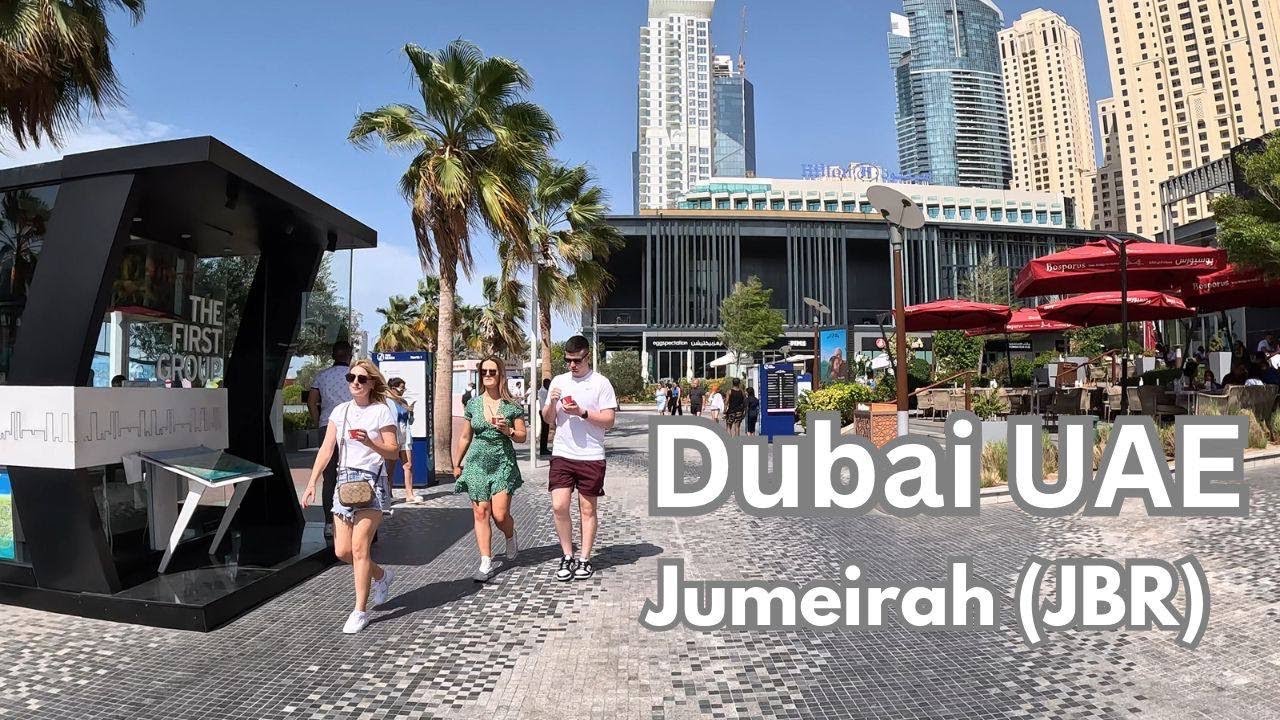 Dubai Jumeirah (JBR) beach 🏝️🏝️ Sidewalk tour