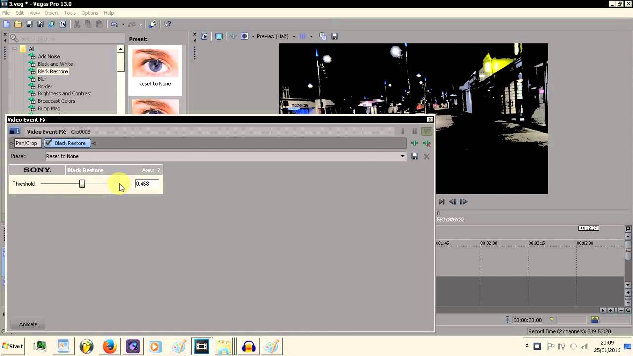 Black Restore Effect in Sony Vegas Pro 13 - YouTube