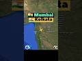 MUMBAI 🇮🇳 to KOLKATA 🇮🇳 Flight Route ✈️Akasa Air QP1124 #aviation #travel #flight #shorts #flightmap