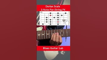 How to play dorian scale 3-note-per-string position 4 on guitar #shorts