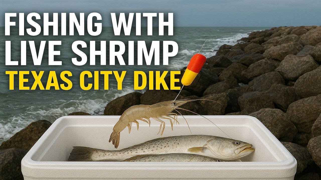 Рыбалка с ЖИВЫМИ креветками на дамбе Техас-Сити на ужин!🔥🔥 (PB FISH)