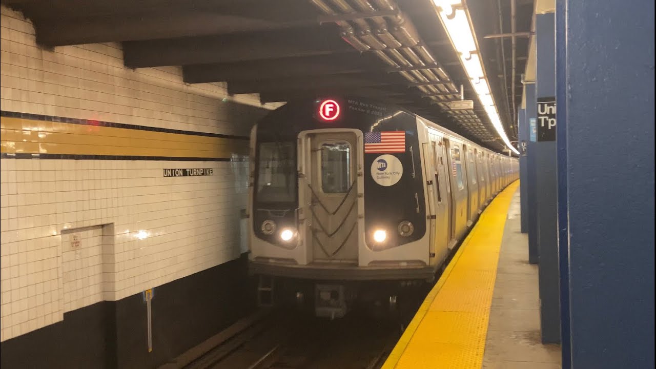 MTA NYC Subway 20052010 R160 F Train Kew Gardens Union Turnpike