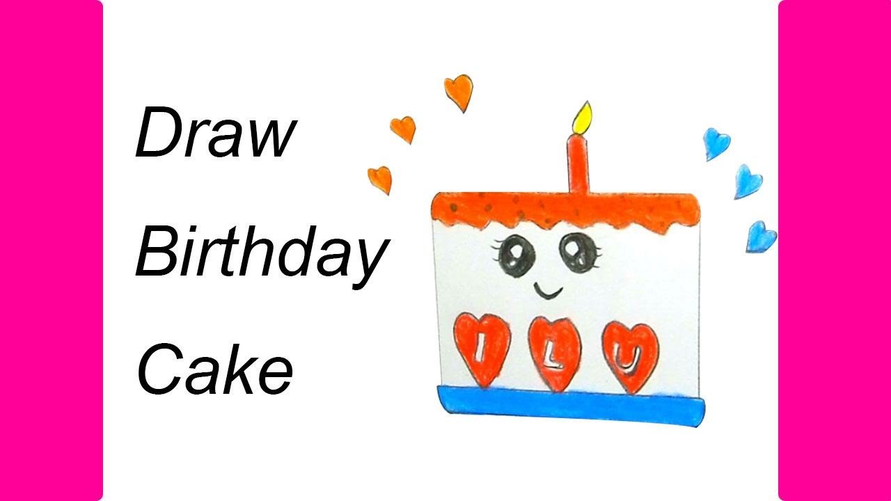 Simple Drawing Cute Cake Easy How to draw Cake YouTube