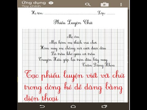 Video Tạo phiếu luyện chữ có chữ viết trên dòng kẻ ô li... - youtube