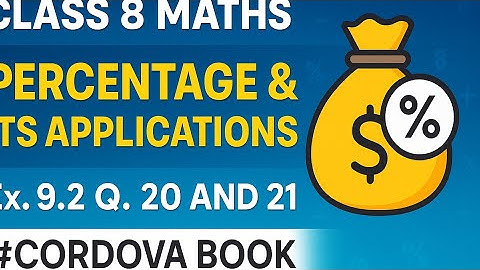 Class 8 Maths chapter 9 Percentage And It
