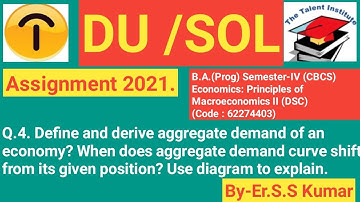 DU/SOL Assignment I 2021 IB.A.(Prog) Semester-IV (CBCS)EconomicsPrinciples of Macroeconomics II(DSC)