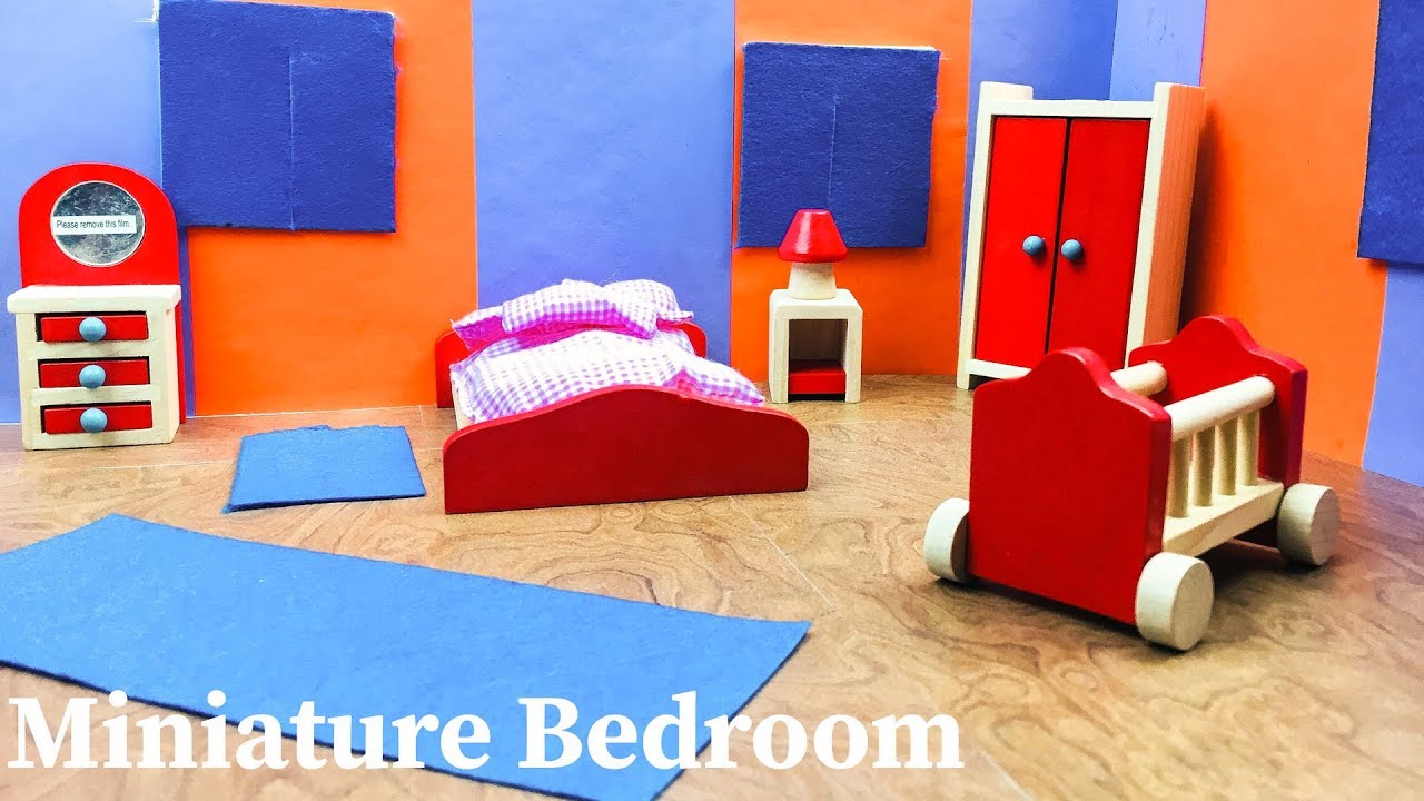 DIY Miniature Bedroom For Dolls Doll House Bedroom Playset Toys For Kids YouTube