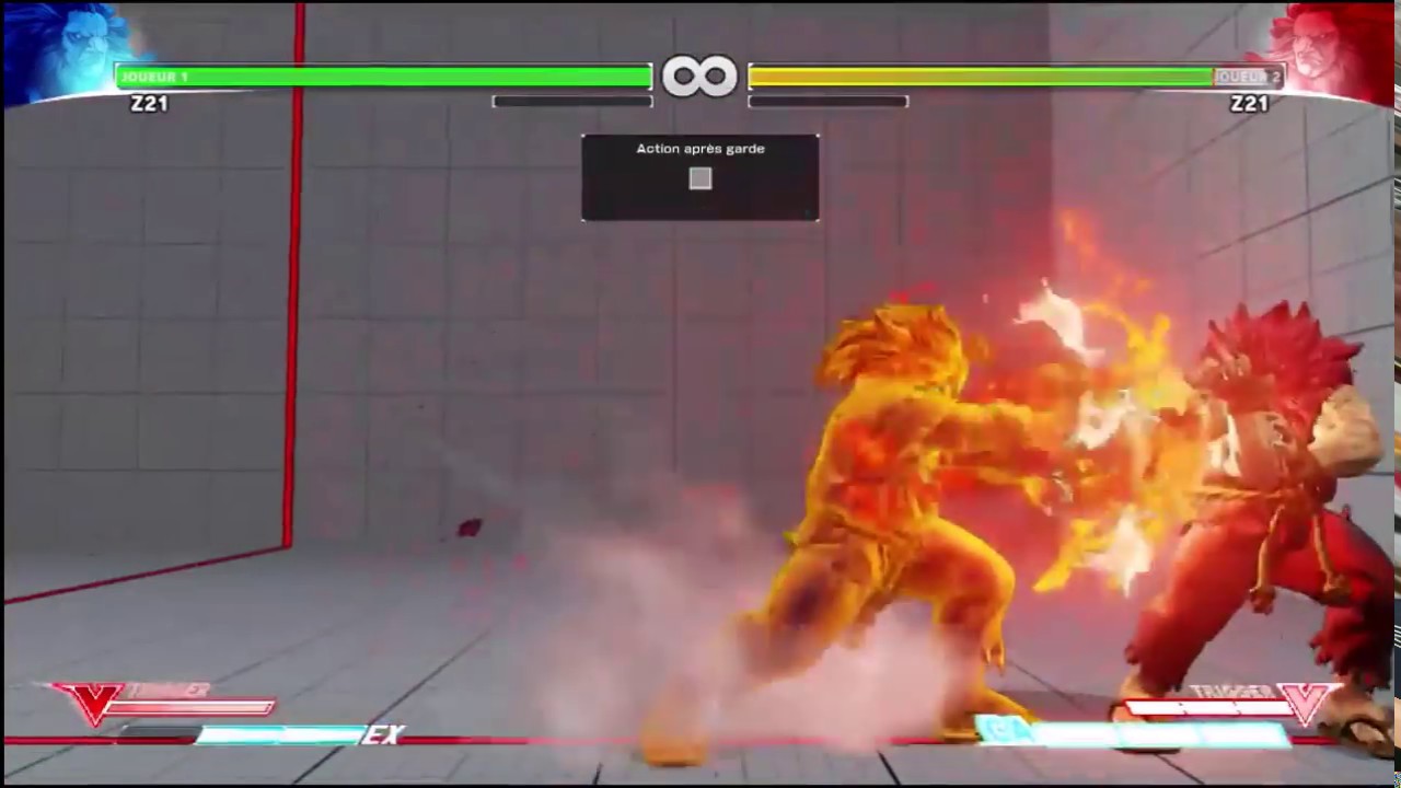 Akuma (POC): Ex Red Fireball true blockstrings + frame traps - YouTube