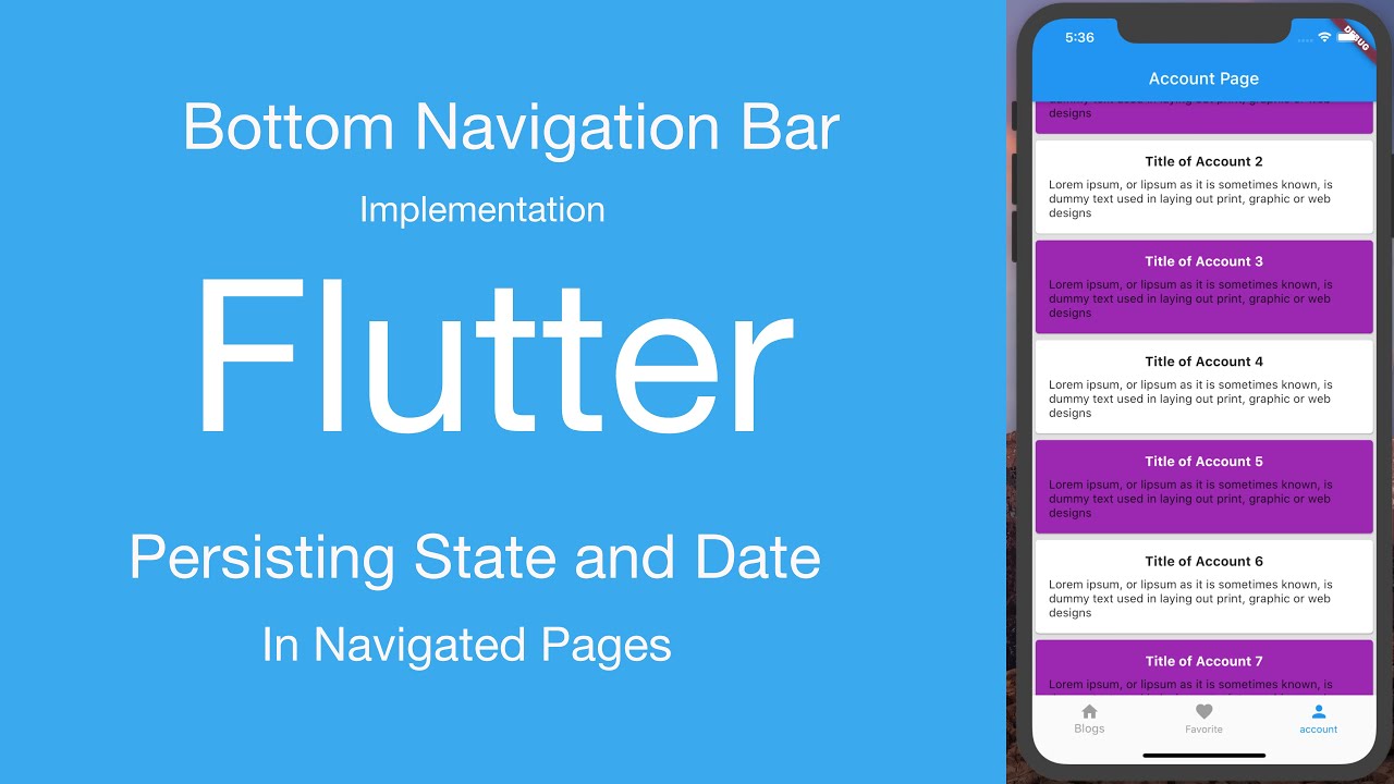 Flutter Bottom Navigation Bar - Persisting Navigated Pages - Youtube