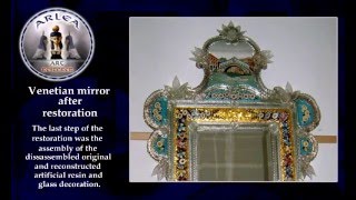 Antique Venetian (Murano style) micromosaic glass mirror restoration